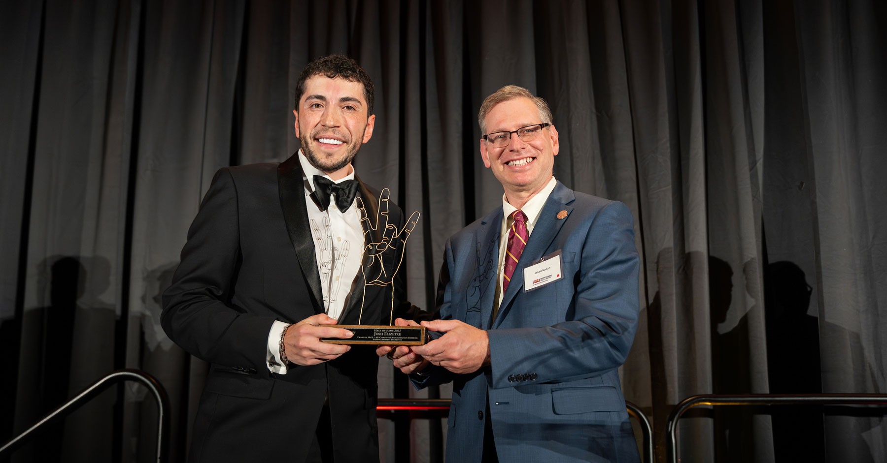 Josh Elizetxe at the Hall of Fame with the Dean